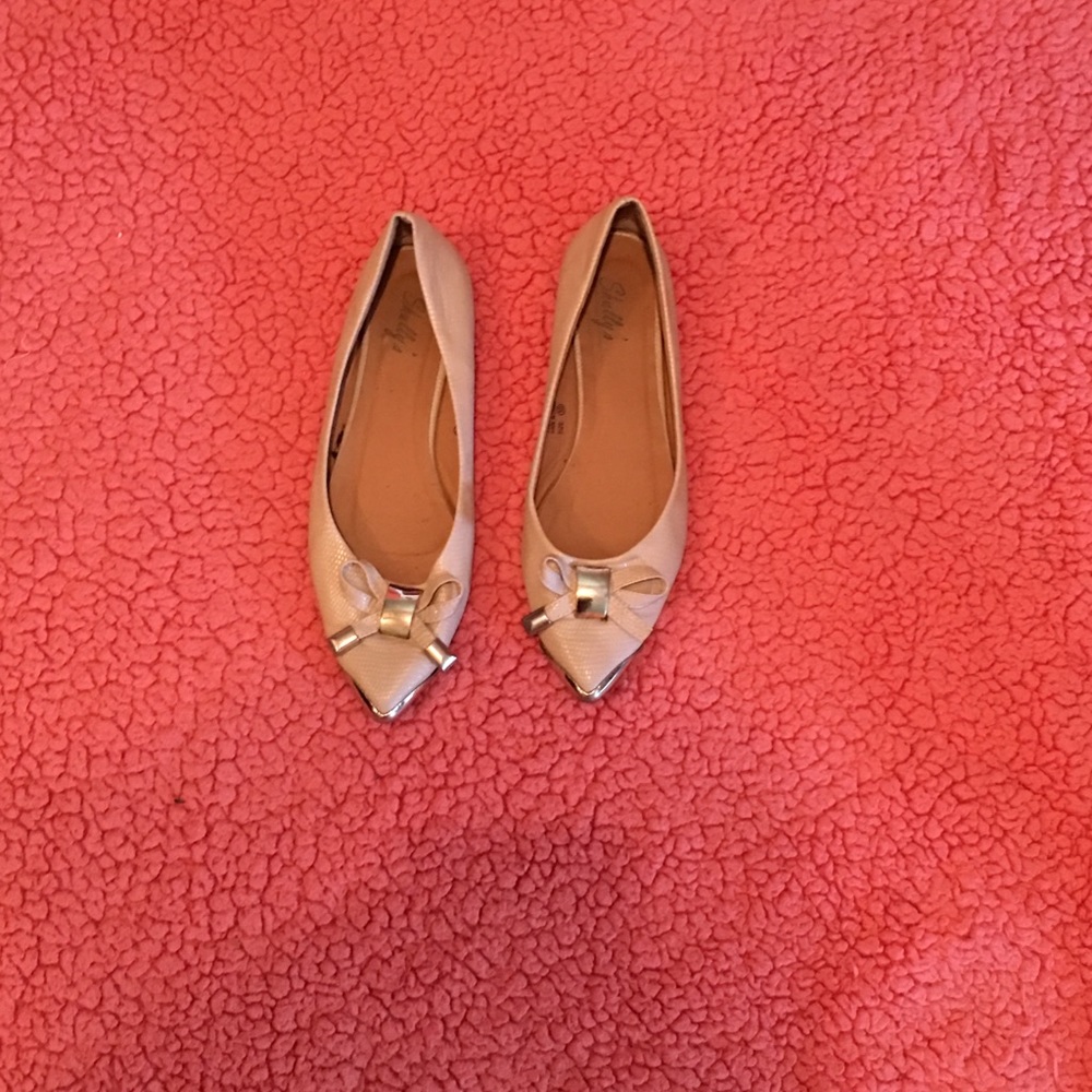 Beige flats